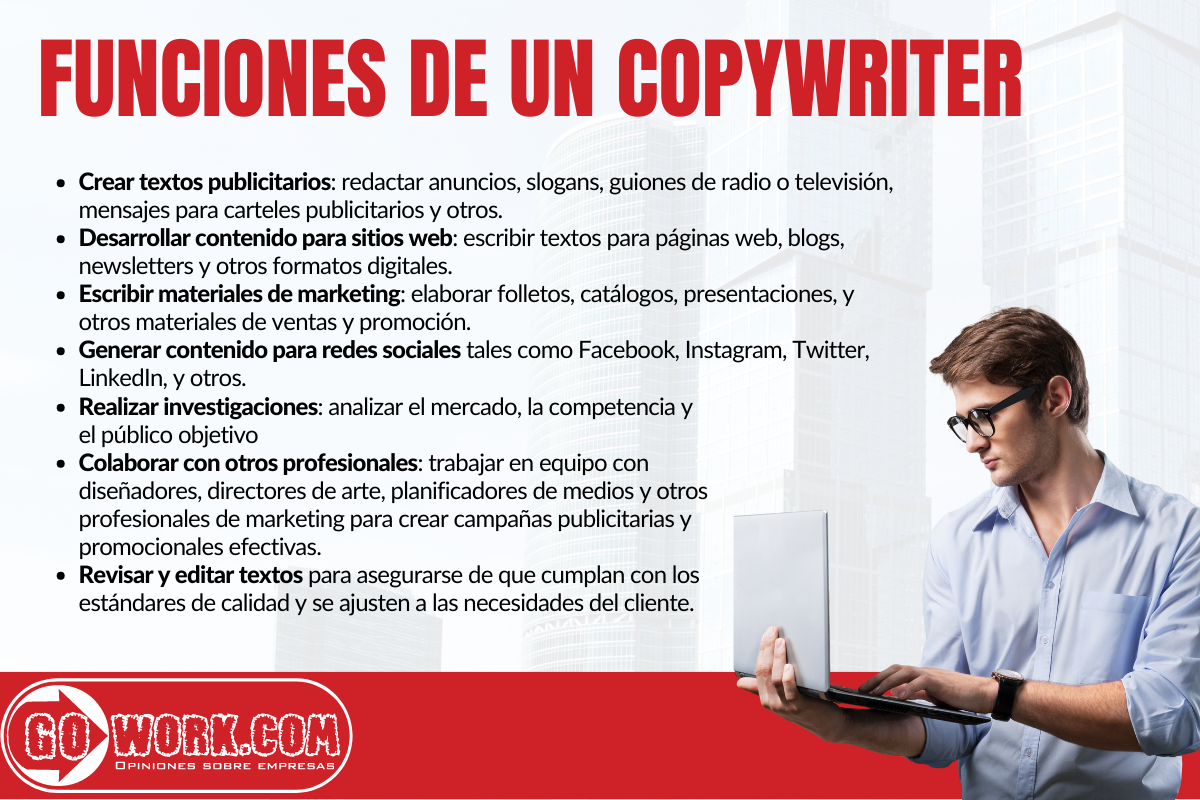 Copywriter qué es y qué funciones tiene Blog GoWork ES