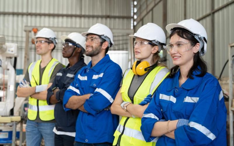 gente en uniformes para trabajo